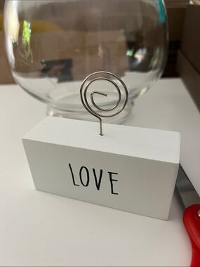 White Love Block Clip Frame by Studio Décor